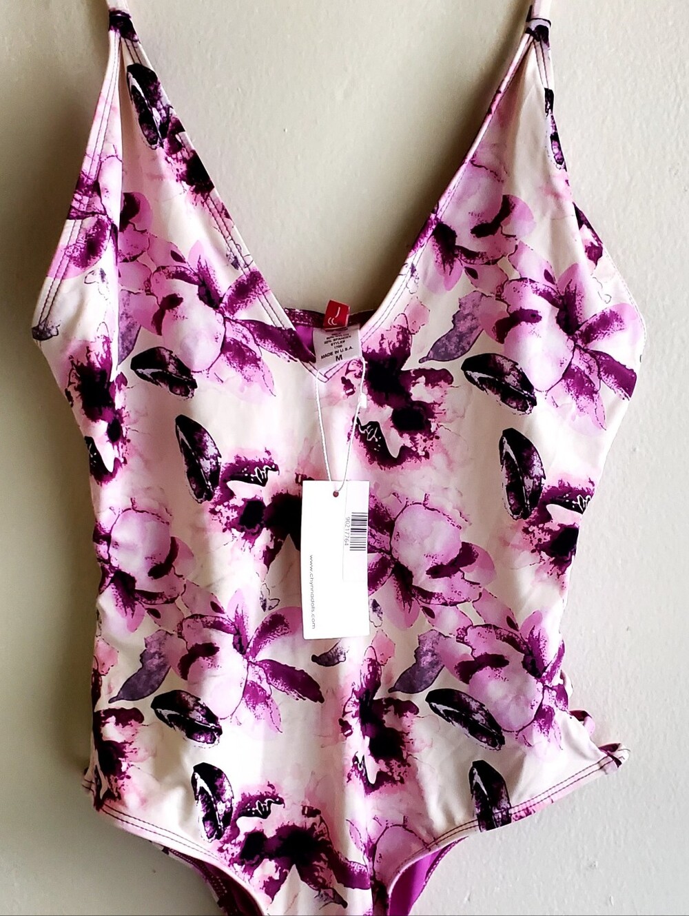 Chynna Dolls Pink & Purple Floral V-Neck Bodysuit